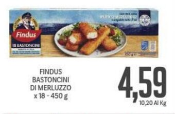 Supermercati Piccolo FINDUS BASTONCINI DI MERLUZZO x 18-450 g offerta