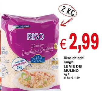 Riso chicchi lunghi LE VIE DEI MULINO kg 2