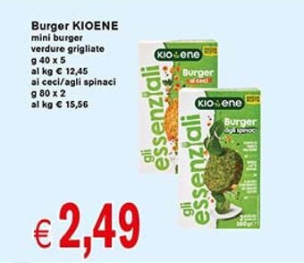 Burger KIOENE mini burger verdure grigliate g 40 x 5
