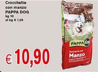 èccoMI Crocchette con manzo PAPPA DOG kg 10 offerta