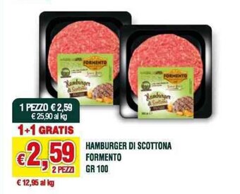 Banco Fresco HAMBURGER DI SCOTTONA FORMENTO GR 100 offerta