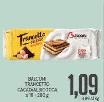 Supermercati Piccolo BALCONI TRANCETTO CACAO/ALBICOCCA x 10 - 280 g offerta