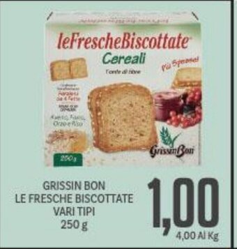 Supermercati Piccolo GRISSIN BON LE FRESCHE BISCOTTATE VARI TIPI 250 g offerta