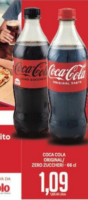 Supermercati Piccolo COCA COLA ORIGINAL/ ZERO ZUCCHERI -66 cl offerta