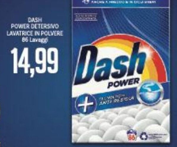 Supermercati Piccolo DASH POWER DETERSIVO LAVATRICE IN POLVERE 86 Lavaggi offerta