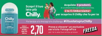Supermercati Piccolo CHILLY DETERGENTE INTIMO VARI TIPI 200 ml offerta