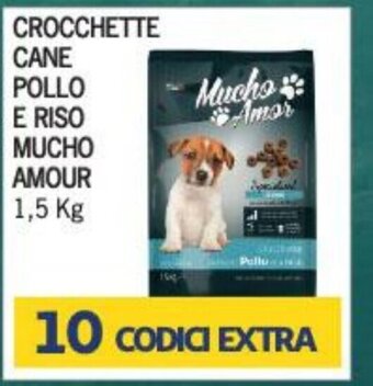 Supermercati Piccolo CROCCHETTE CANE POLLO E RISO MUCHO AMOUR 1,5 Kg offerta