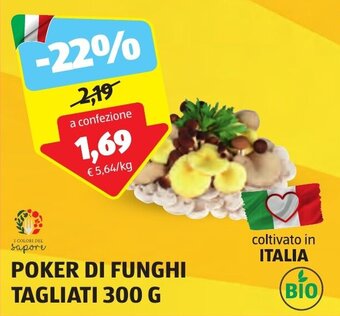 ALDI POKER DI FUNGHI TAGLIATI 300 G offerta