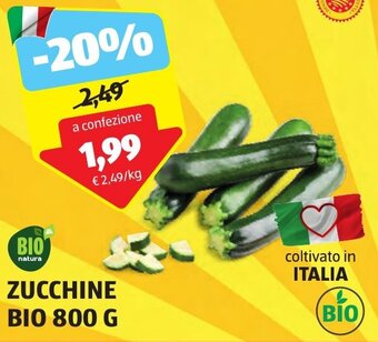 ALDI BIO natura ZUCCHINE BIO 800 G offerta