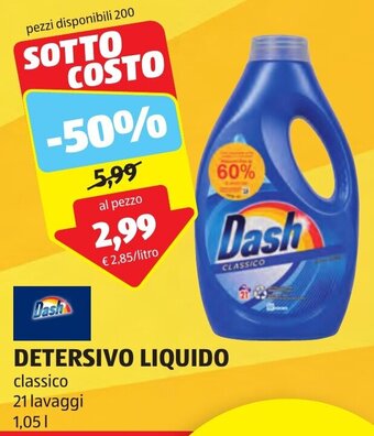 ALDI Dash DETERSIVO LIQUIDO classico 21 lavaggi 1,05 l offerta