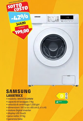 ALDI SAMSUNG LAVATRICE offerta