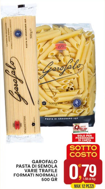 Gecop GAROFALO PASTA DI SEMOLA VARIE TRAFILE FORMATI NORMALI 500 GR offerta