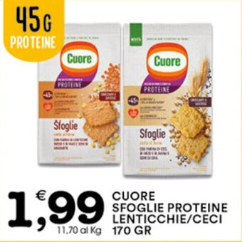 CUORE SFOGLIE PROTEINE LENTICCHIE/CECI 170 GR