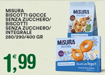 Gecop MISURA BISCOTTI GOCCE SENZA ZUCCHERO/ BISCOTTI SENZA ZUCCHERO/ INTEGRALE 280/290/400 GR offerta