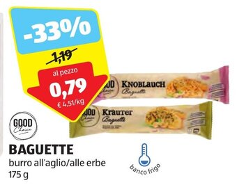 ALDI GOOD Choice BAGUETTE burro all'aglio/alle erbe 175 g offerta