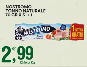 NOSTROMO TONNO NATURALE 70 GR X 3 +1