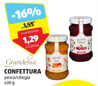 ALDI Grandessa CONFETTURA pesca/ciliegia 430 g offerta