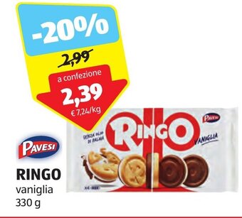 ALDI RINGO vaniglia 330 g offerta