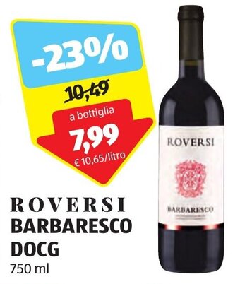 ALDI ROVERSI BARBARESCO DOCG 750 ml offerta