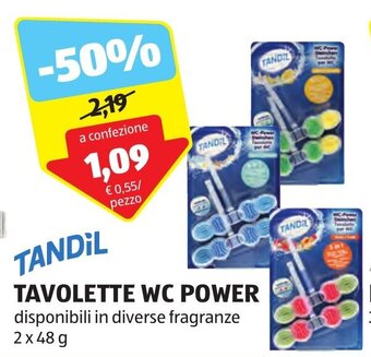 ALDI TANDIL TAVOLETTE WC POWER 2 x 48 g offerta