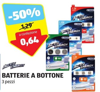 ALDI ACTIV ENERGY BATTERIE A BOTTONE 3 pezzi offerta