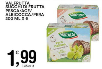 VALFRUTTA SUCCHI DI FRUTTA PESCA/ACE/ ALBICOCCA/PERA 200 ML X 6
