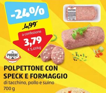 ALDI POLPETTONE CON SPECK E FORMAGGIO 700 g offerta