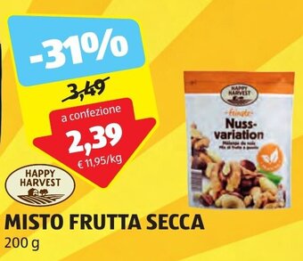 ALDI HAPPY HARVEST MISTO FRUTTA SECCA 200 g offerta