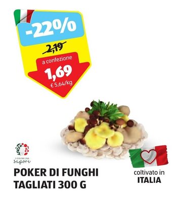ALDI POKER DI FUNGHI TAGLIATI 300 G offerta