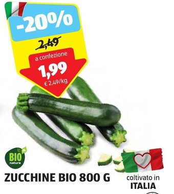 ALDI BIO ZUCCHINE BIO 800 G offerta