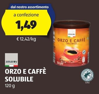 ALDI amarøy ORZO E CAFFÈ SOLUBILE 120 g offerta