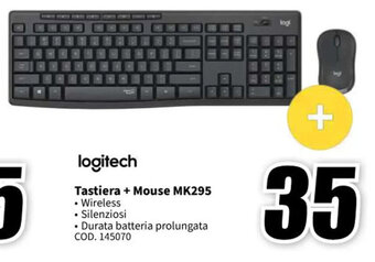 MediaWorld logitech Tastiera + Mouse MK295 offerta