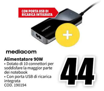MediaWorld mediacom Alimentatore 90W offerta