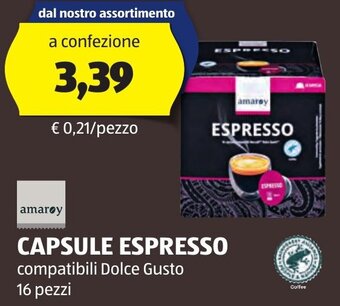 ALDI amarøy CAPSULE ESPRESSO offerta