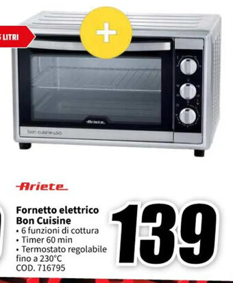 MediaWorld Ariete Fornetto elettrico Bon Cuisine offerta