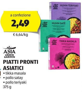ALDI ASIA GREEN GARDEN PIATTI PRONTI ASIATICI 375 g offerta