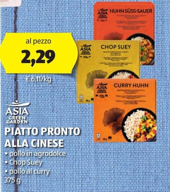 ALDI ASIA GREEN GARDEN PIATTO PRONTO ALLA CINESE 375 g offerta