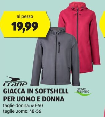 ALDI crane GIACCA IN SOFTSHELL PER UOMO 48-56 E DONNA 450 offerta
