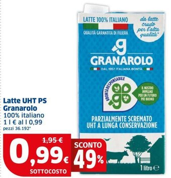 Sigma Latte UHT PS Granarolo 100% italiano 1 l offerta