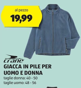 ALDI crane GIACCA IN PILE PER UOMO 48-50 E DONNA 48-56 offerta