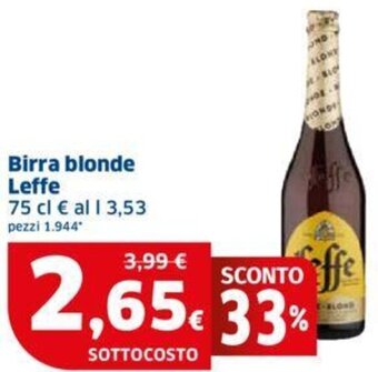 Birra blonde Leffe 75 cl