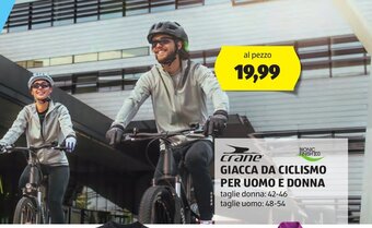 crane GIACCA DA CICLISMO PER UOMO 48-54 E DONNA 42-46