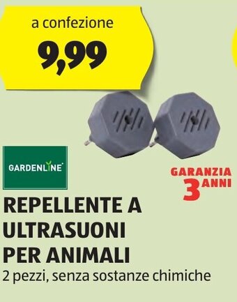 GARDENLINE REPELLENTE A ULTRASUONI PER ANIMALI