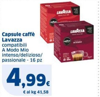 Capsule caffè Lavazza compatibili A Modo Mio intenso/delizioso/ passionale - 16 pz