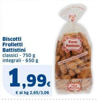 Sigma Biscotti Frolletti Battistini classici - 750 g integrali - 650 g offerta