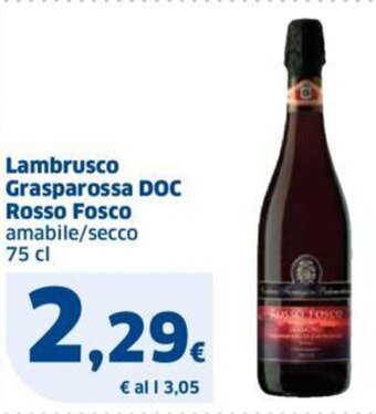 Sigma Lambrusco Grasparossa DOC Rosso Fosco amabile/secco 75 cl offerta