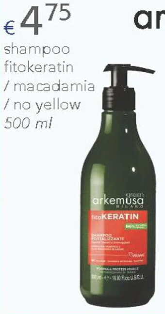 Acqua & Sapone arkemusa shampoo fitokeratin / macadamia / no yellow 500 ml offerta