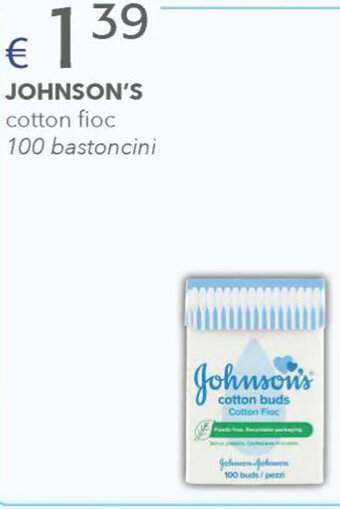 Acqua & Sapone JOHNSON'S cotton fioc 100 bastoncini offerta