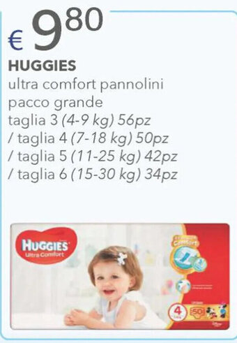 HUGGIES ultra comfort pannolini pacco grande taglia 3 (4-9 kg) 56pz