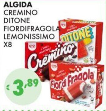 Eté ALGIDA CREMINO DITONE FIORDIFRAGOLA LEMONISSIMO X8 offerta